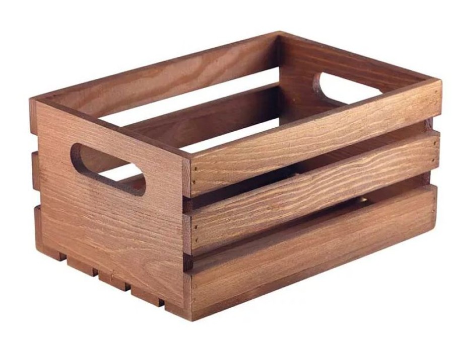 Gastetisch Barstuff Table Caddy | Holzkiste, Dark Rustic Braun - 21X15X10,8Cm