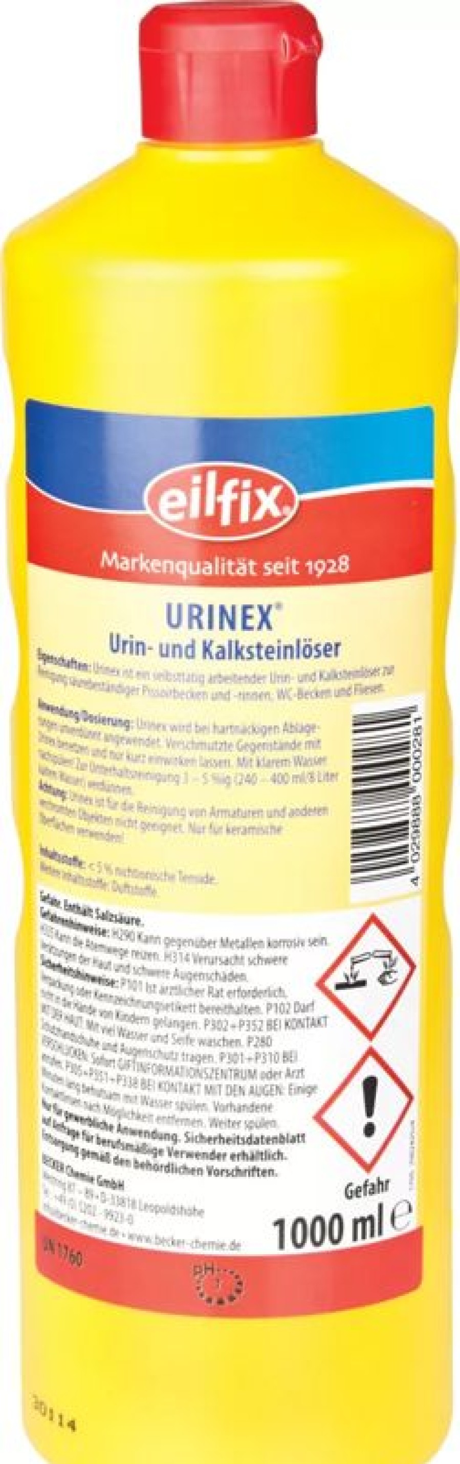 Technik & Barbau Barstuff Reinigung Waschraum | Urinex Urin- Und Kalksteinentferner Flu00Fcssig, Eilfix - 1,0L