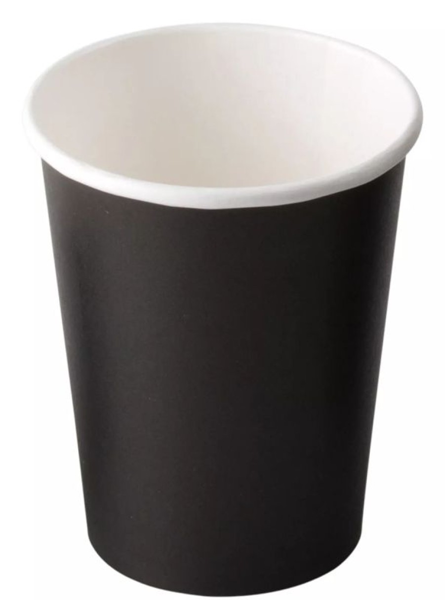 Barzubehor Barstuff Kaffeebecher & Co. | Einwegbecher Fiesta, Schwarz - 230Ml (1000 Stk.)