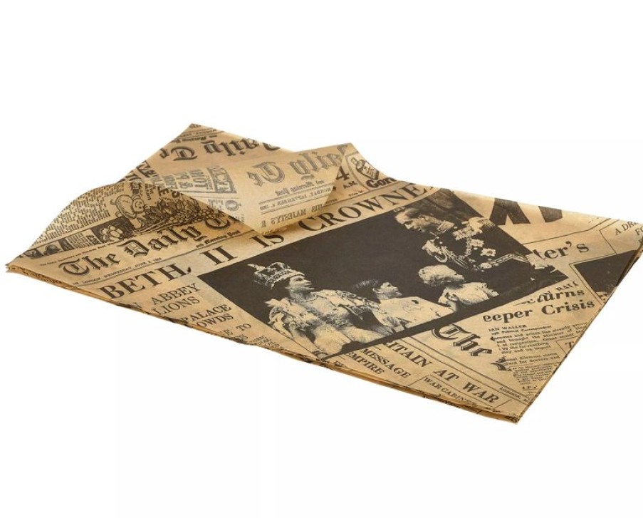 Verbrauchsartikel Barstuff Einschlagpapier& Tuten & Taschen | Einschlagpapier Fettdicht, Newspaper Braun - 35X25Cm (1000 Stk.)