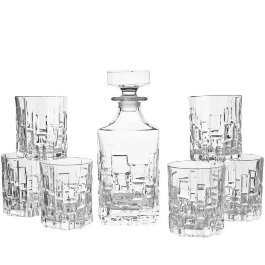 Glaser Barstuff Whiskykaraffen | Whisky Set Etna, Rcr - 1 Karaffe + 6 Tumbler