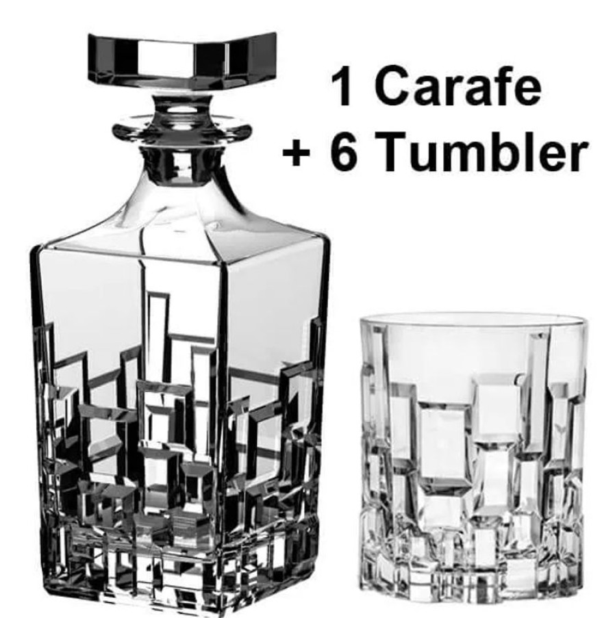 Glaser Barstuff Whiskykaraffen | Whisky Set Etna, Rcr - 1 Karaffe + 6 Tumbler