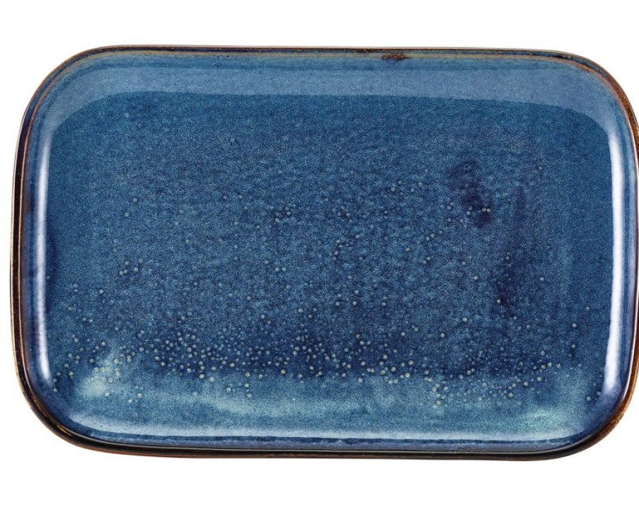 Gastetisch Barstuff Geschirr Terra | Teller Rechteckig Terra Aqua Blue - 34,5X23,5Cm (6 Stk.)