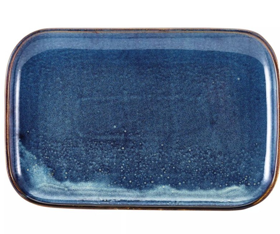 Gastetisch Barstuff Geschirr Terra | Teller Rechteckig Terra Aqua Blue - 34,5X23,5Cm (6 Stk.)