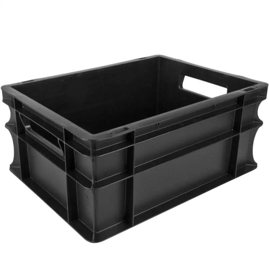 Servicepersonal Barstuff Stapel, Lager Und Transportbehalter | Transportkiste Euronorm Schwarz - 40X30X17Cm