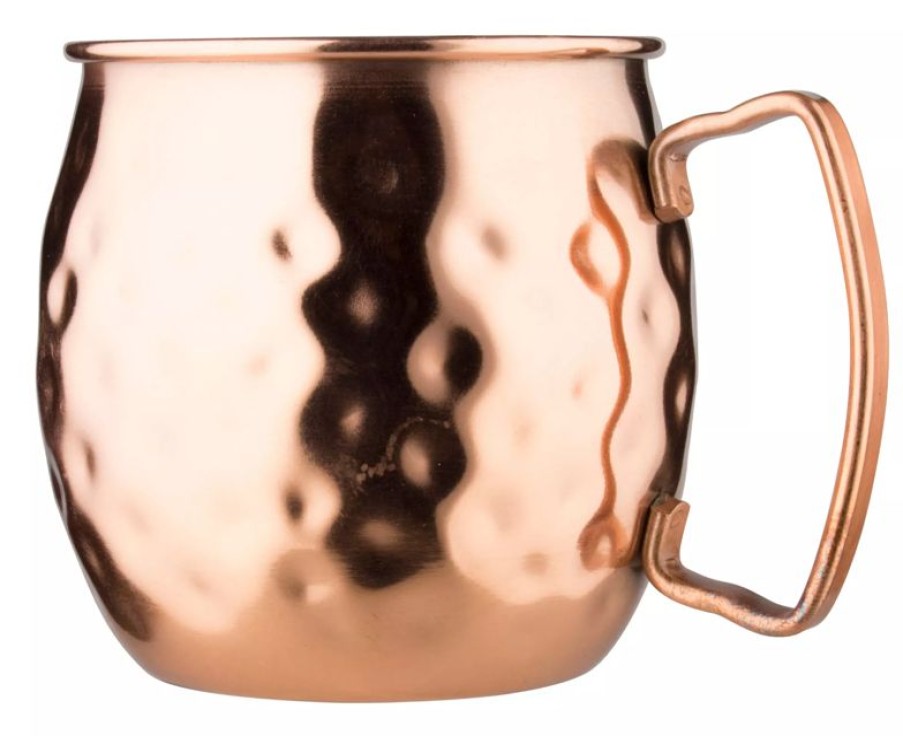 Glaser Barstuff Kupferbecher & Metallbecher | Edelstahlbecher Moscow Mule, Kupferfarben, Gehu00E4Mmert, Prime Bar - 400Ml