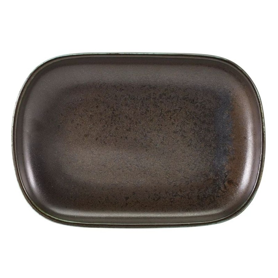 Gastetisch Barstuff Geschirr Terra | Platteteller Terra Cinder Black - 24X16,5Cm (12 Stk.)