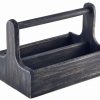 Gastetisch Barstuff Table Caddy | Table Caddy Bar Organizer, Holz, Schwarz - 25X15,7X18