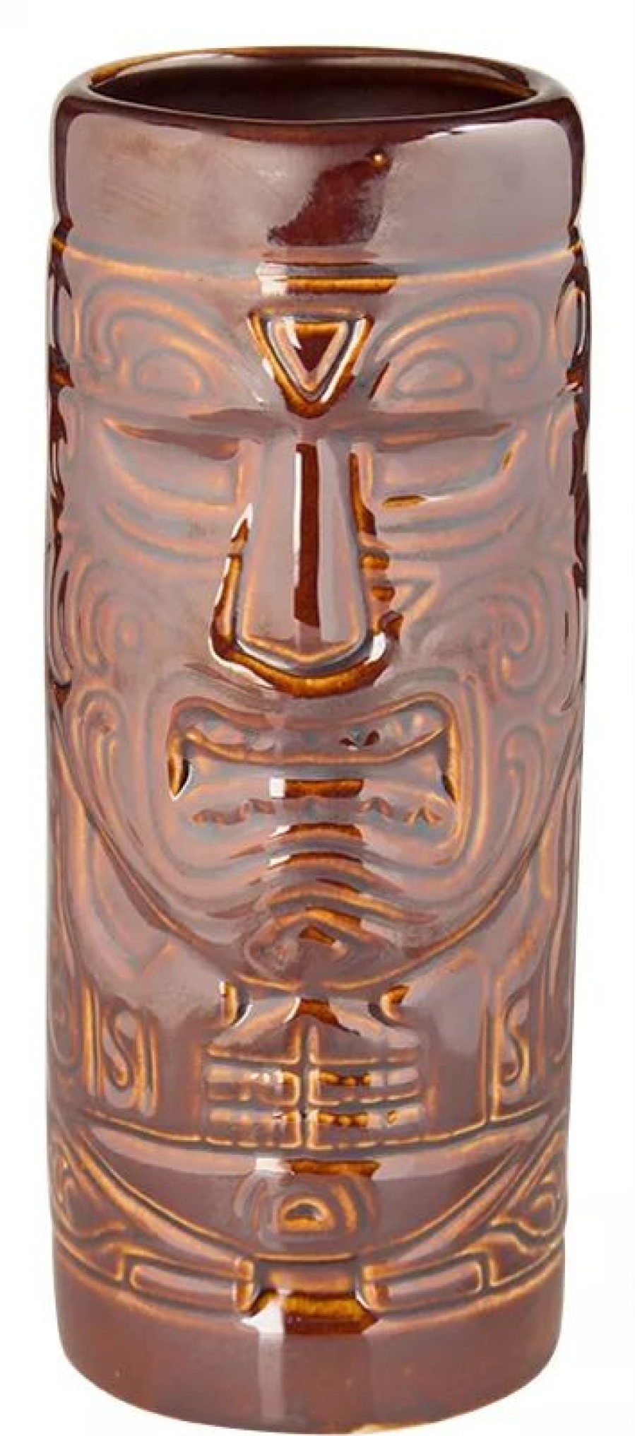 Glaser Barstuff Tiki Becher | Tiki Becher Aztec, Braun - 460Ml