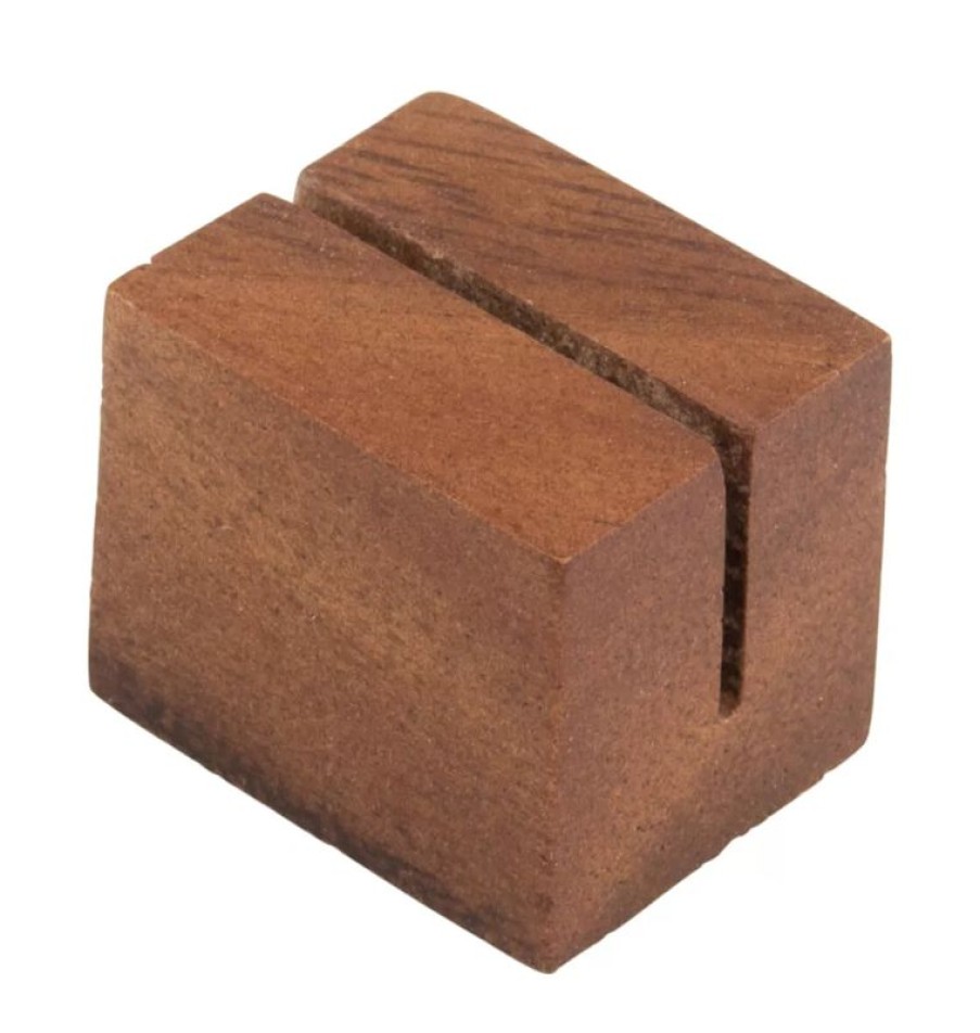 Gastetisch Barstuff Tischaufsteller & Kartenhalter | Kartenhalter Holz Mini, Braun - 3X2,5X2,5Cm