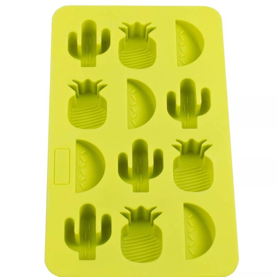 Barzubehor Barstuff Eisformen & Eiswurfelformen | Eiswu00Fcrfelform Tropical, Silikon, Gru00Fcn - Kaktus, Ananas, Melone