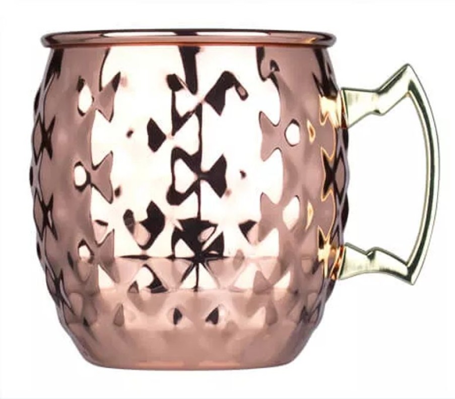 Glaser Barstuff Kupferbecher & Metallbecher | Moscow Mule Becher Pineapple, Edelstahl Kupferfarben - 550Ml