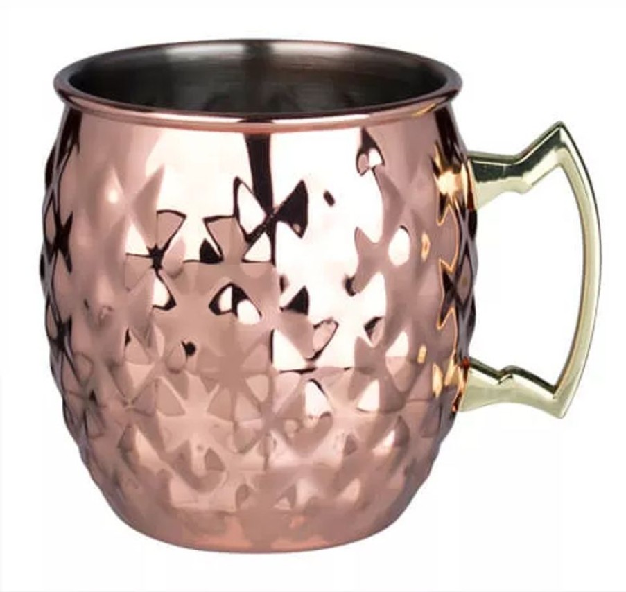 Glaser Barstuff Kupferbecher & Metallbecher | Moscow Mule Becher Pineapple, Edelstahl Kupferfarben - 550Ml