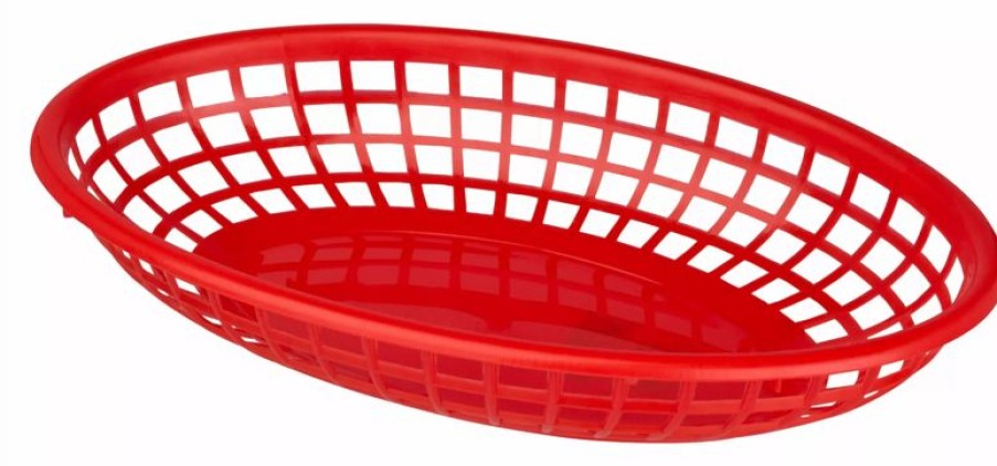 Gastetisch Barstuff Snack Holder | Tischkorb Rot, Pe, Oval - 23,5X15X4,5Cm