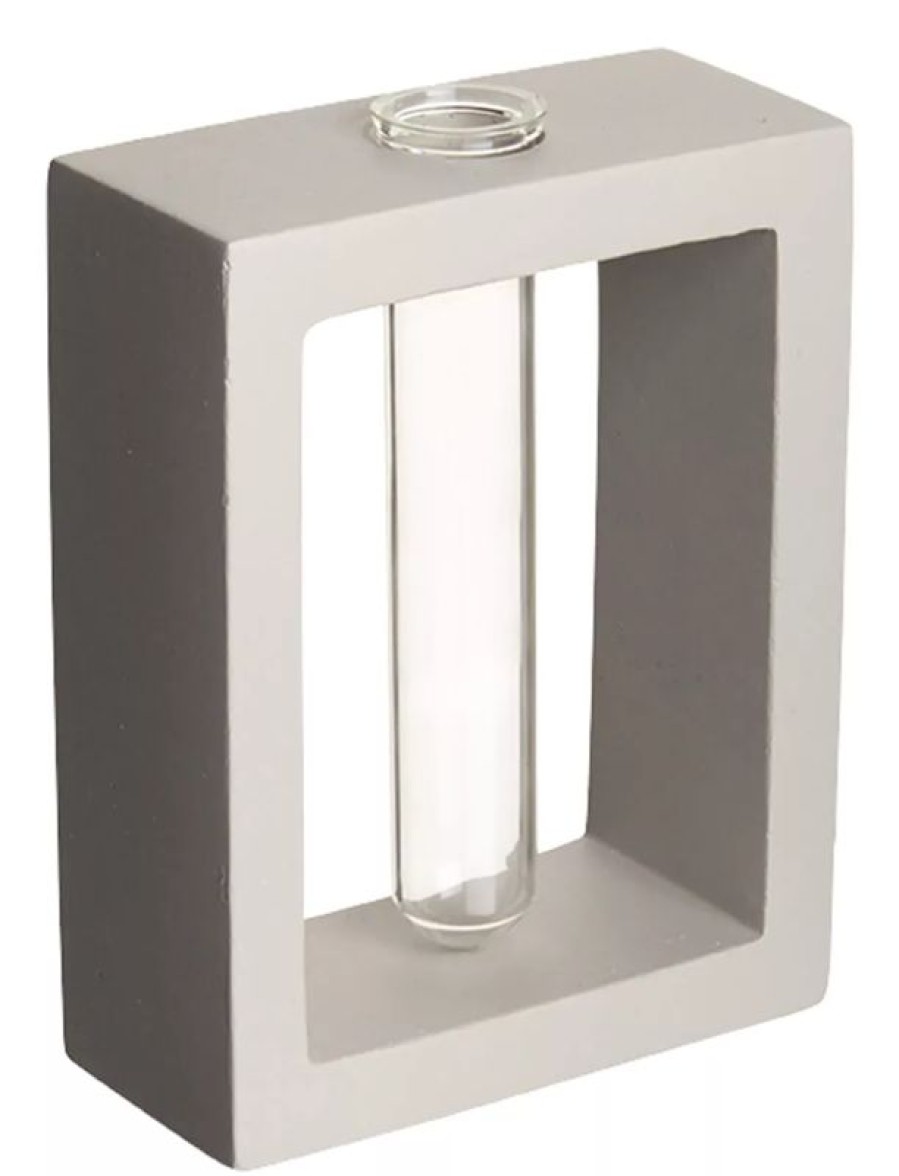 Gastetisch Barstuff Vasen | Vase, Rechteckiger Beton-Stu00E4Nder Mit Reagenzglas - 10X4,5X12,5Cm