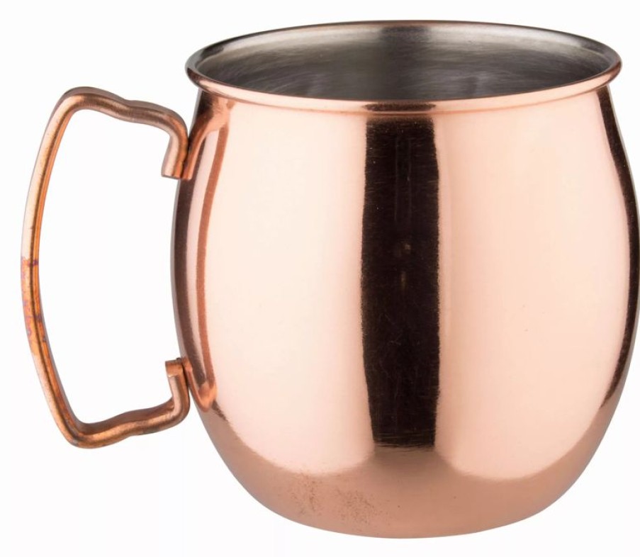 Glaser Barstuff Kupferbecher & Metallbecher | Edelstahlbecher Moscow Mule, Kupferfarben, Prime Bar - 400Ml