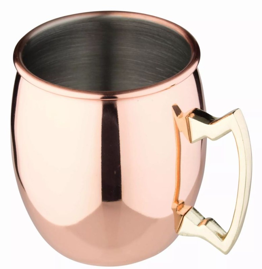 Glaser Barstuff Kupferbecher & Metallbecher | Edelstahlbecher Moscow Mule, Kupferfarben - 420Ml