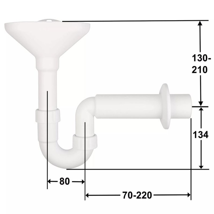 Technik & Barbau Barstuff Wasserfilter & Zubehor | Trichtersiphon Dn50 Pp Weis