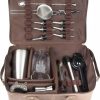 Barzubehor Barstuff Cocktail Sets | Bartasche Aus Leder, Braun, Prime Bar - Mit Barzubehu00F6R (Basic)