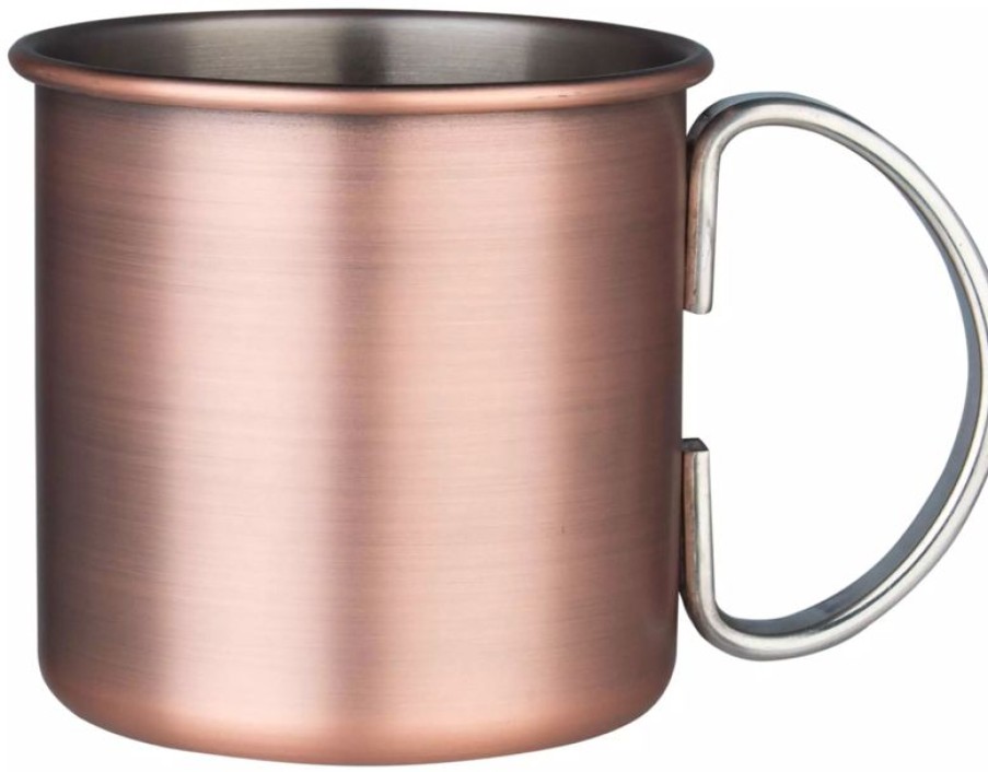 Glaser Barstuff Kupferbecher & Metallbecher | Moscow Mule Becher, Antik-Kupfer-Look - 450Ml