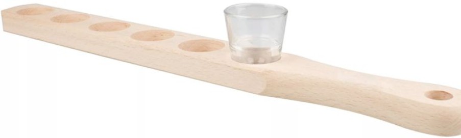 Glaser Barstuff Schnapsglaser | Schnapslatte Holz, 50,5Cm - Inkl. 12 Shotglu00E4Ser