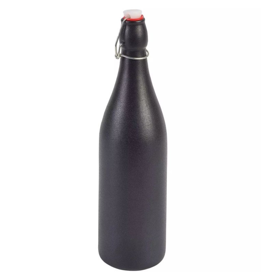 Gastetisch Barstuff Vasen | Bu00Fcgelflasche Steingut, Schwarz - 1,0L (6 Stk.)