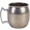 Glaser Barstuff Kupferbecher & Metallbecher | Moscow Mule Becher, Vintage Edelstahl, Glatt - 400Ml