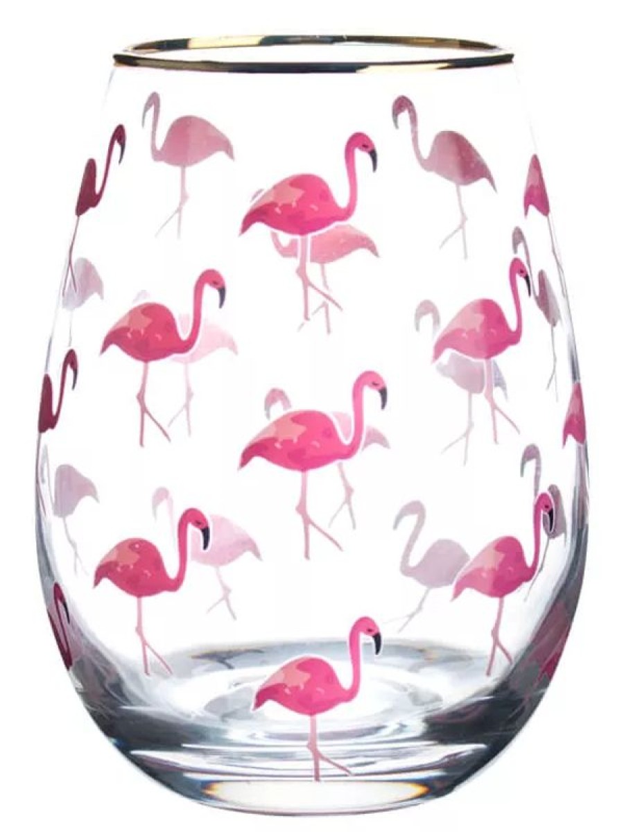 Barzubehor Barstuff Barstossel | Weinglas Ohne Stiel, Flamingos - 590Ml (1 Stk.)