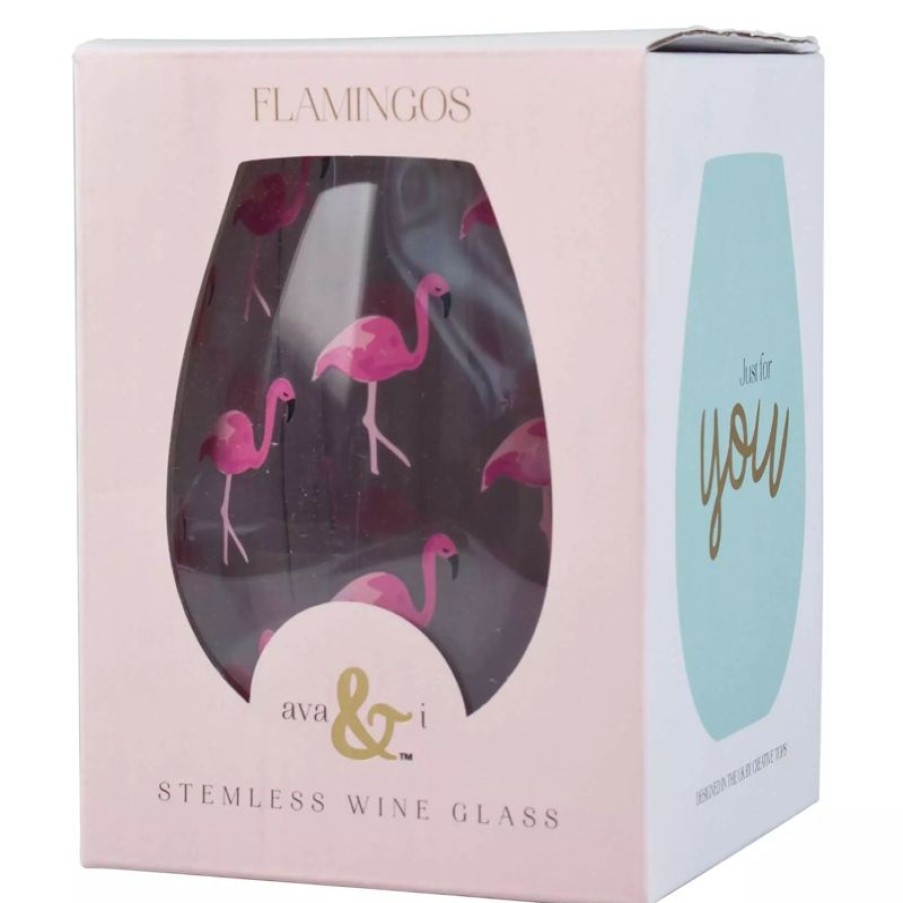 Barzubehor Barstuff Barstossel | Weinglas Ohne Stiel, Flamingos - 590Ml (1 Stk.)