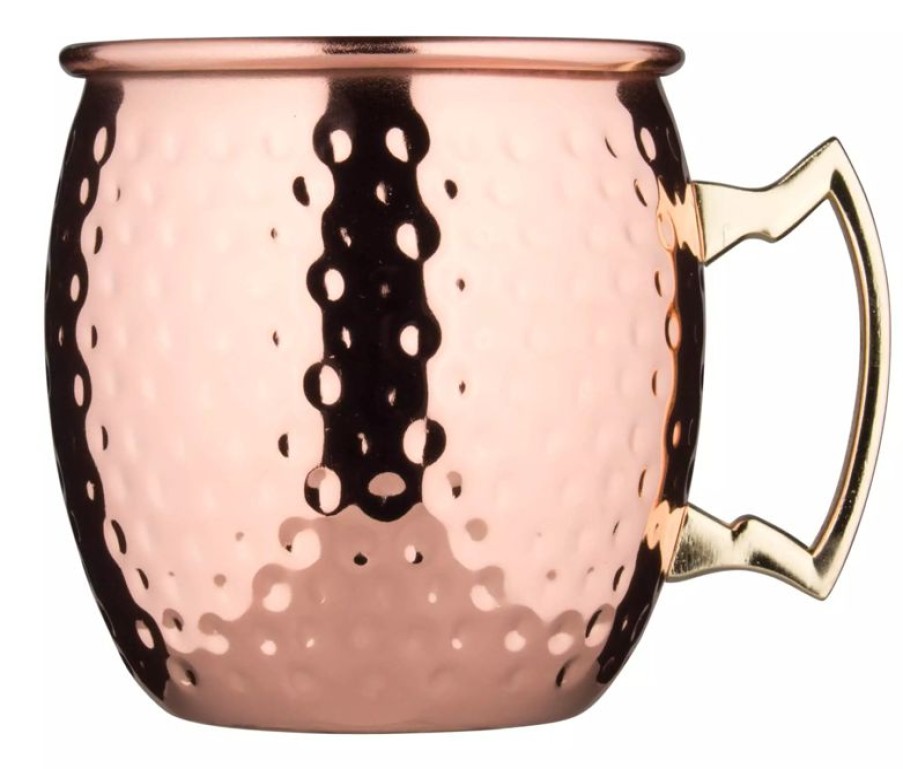 Glaser Barstuff Kupferbecher & Metallbecher | Edelstahlbecher Moscow Mule, Kupferfarben, Gehu00E4Mmert - 550Ml