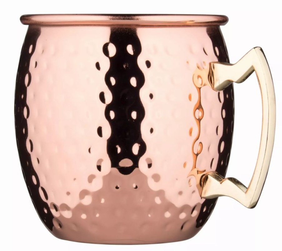 Glaser Barstuff Kupferbecher & Metallbecher | Edelstahlbecher Moscow Mule, Kupferfarben, Gehu00E4Mmert - 550Ml