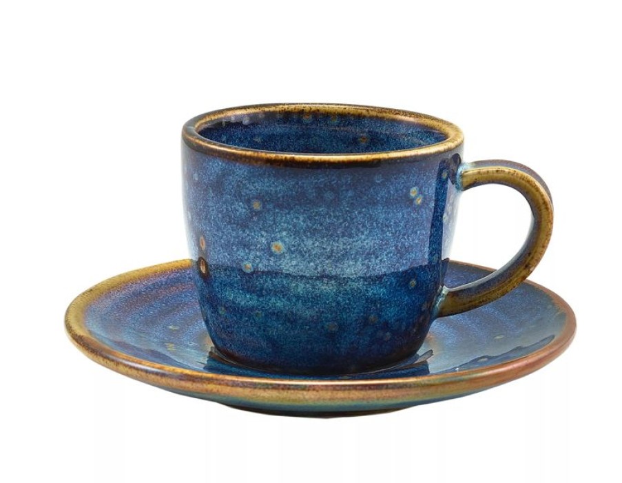 Gastetisch Barstuff Geschirr Terra | Espresso Untertasse Terra Aqua Blue - 11,5Cm (6 Stk.)