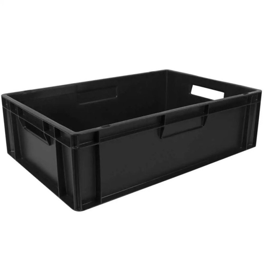 Servicepersonal Barstuff Stapel, Lager Und Transportbehalter | Transportkiste Euronorm Schwarz - 60X40X17Cm