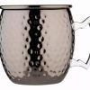 Glaser Barstuff Kupferbecher & Metallbecher | Edelstahlbecher Moscow Mule, Gunmetal Black, Hammered - 550Ml