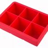 Barzubehor Barstuff Eisformen & Eiswurfelformen | Eiswu00Fcrfelform 6 Cubes, Silikon, Rot - 4,5Cm