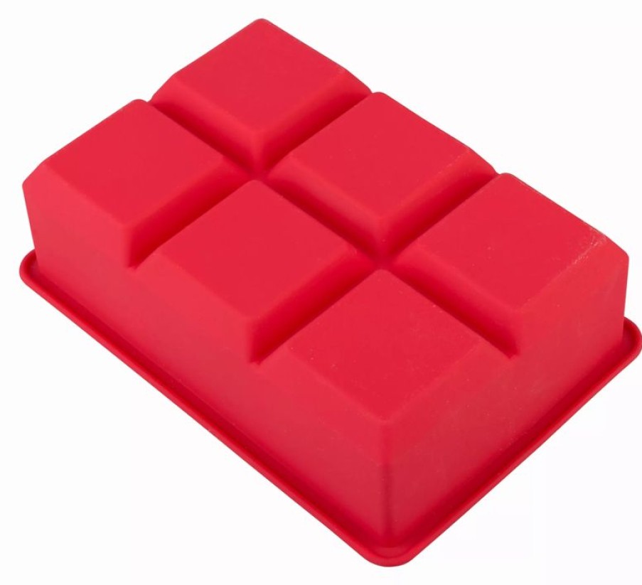 Barzubehor Barstuff Eisformen & Eiswurfelformen | Eiswu00Fcrfelform 6 Cubes, Silikon, Rot - 4,5Cm