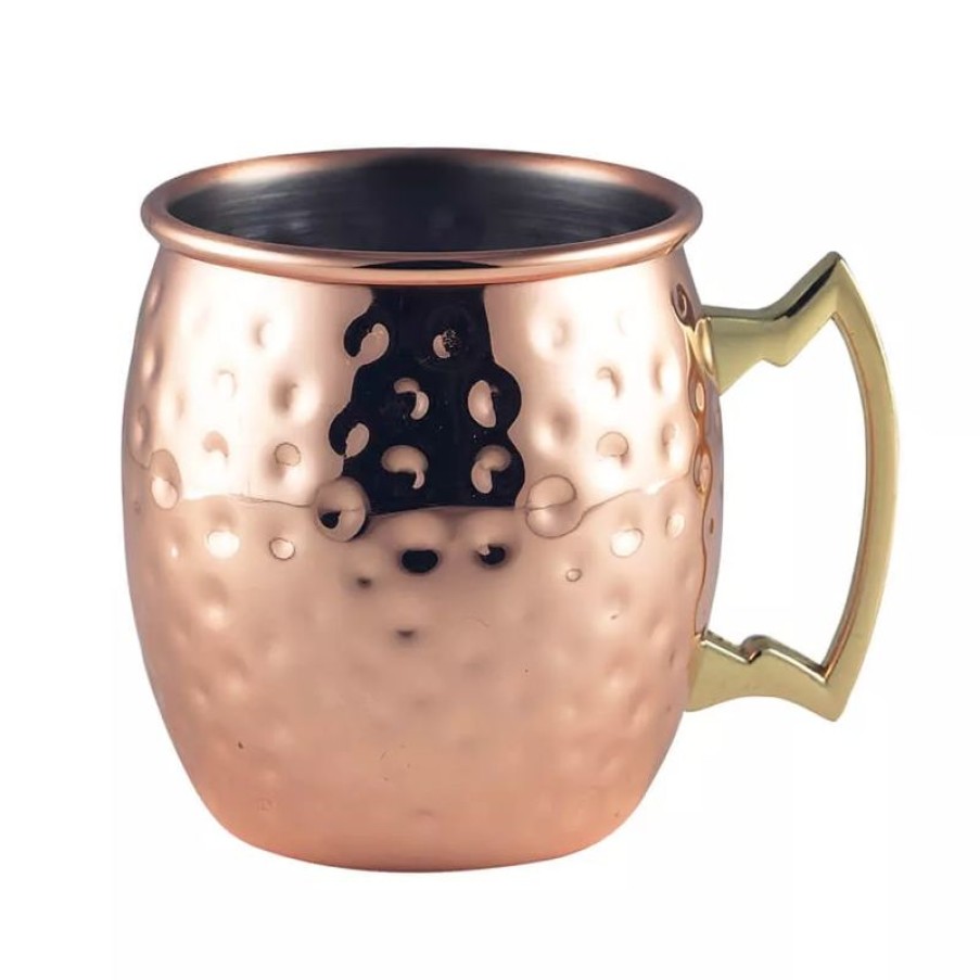 Glaser Barstuff Kupferbecher & Metallbecher | Moscow Mule Becher, Edelstahl Kupferfarben, Gehu00E4Mmert - 400Ml