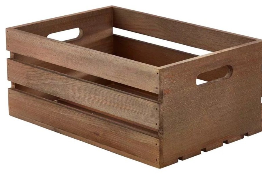 Gastetisch Barstuff Table Caddy | Holzkiste, Dark Rustic Braun - 34X23X15Cm