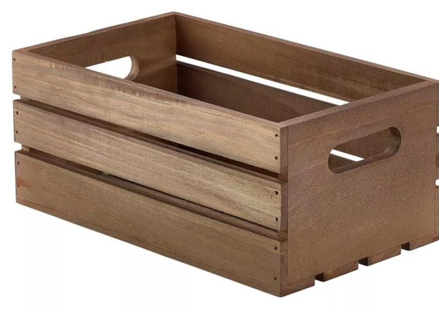 Gastetisch Barstuff Table Caddy | Holzkiste, Dark Rustic Braun - 27X16X12Cm