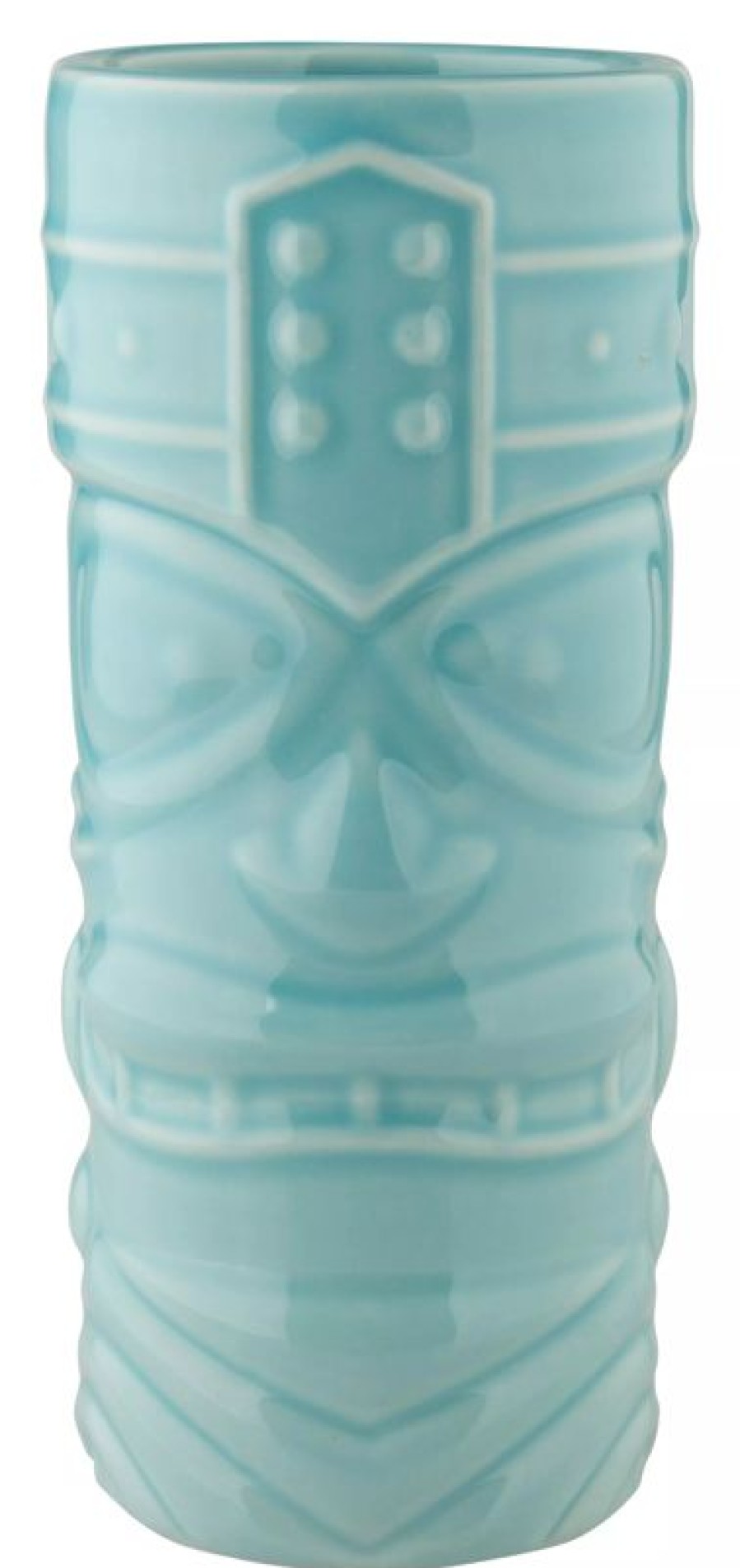 Glaser Barstuff Tiki Becher | Tiki Becher Face, Blau - 400Ml