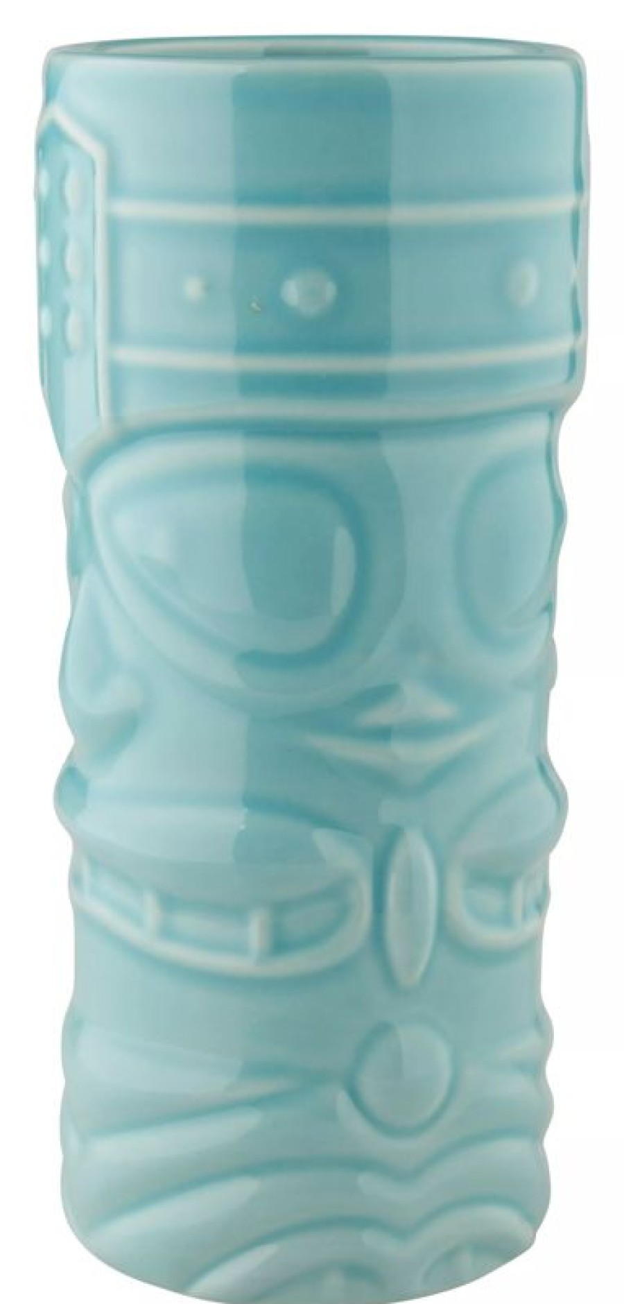 Glaser Barstuff Tiki Becher | Tiki Becher Face, Blau - 400Ml