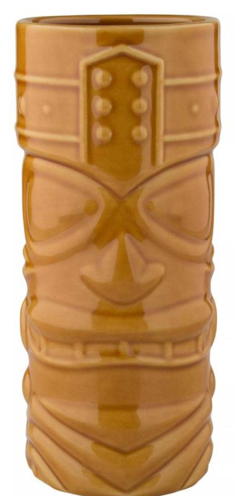 Glaser Barstuff Tiki Becher | Tiki Becher Face, Braun - 400Ml