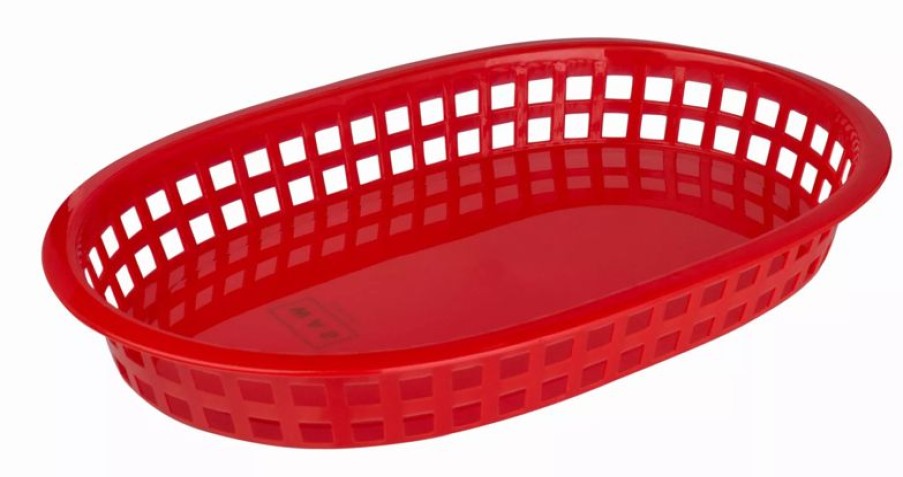 Gastetisch Barstuff Snack Holder | Tischkorb Rot, Pe, Oval - 27X17,5X3,5Cm