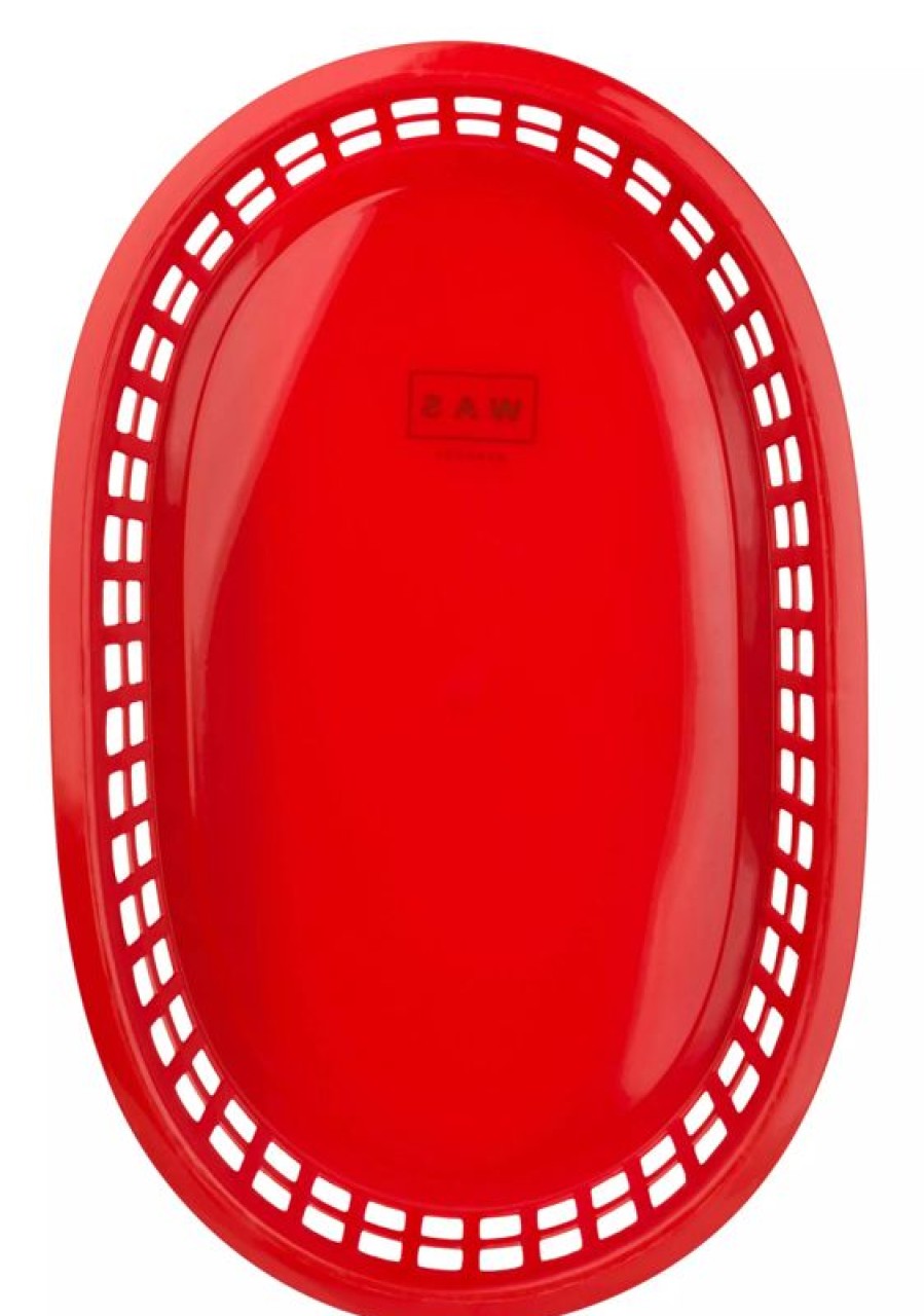 Gastetisch Barstuff Snack Holder | Tischkorb Rot, Pe, Oval - 27X17,5X3,5Cm