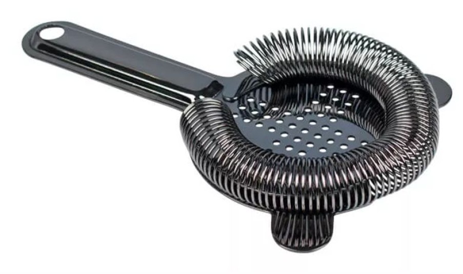 Barzubehor Barstuff Barsiebe & Strainer | Barsieb Cross, Edelstahl - Gunmetal Black (8,5Cm)